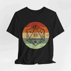 DnD D20 Shirt | Retro Sunset - Black / S
