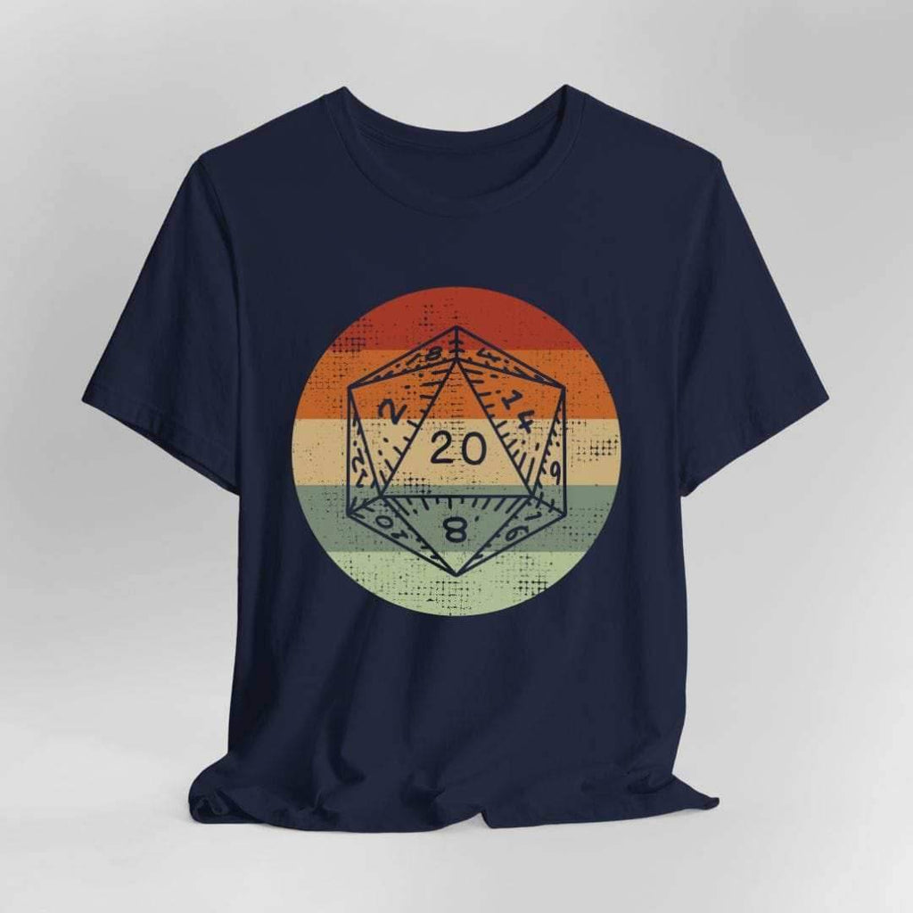 DnD D20 Shirt | Retro Sunset - Navy / S