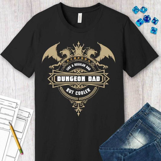 DnD Dad Shirt - Dungeon Dad - Black / S