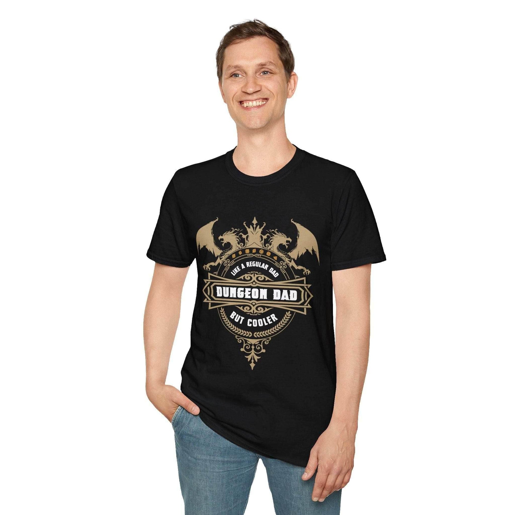 DnD Dad Shirt - Dungeon Dad - Black / S
