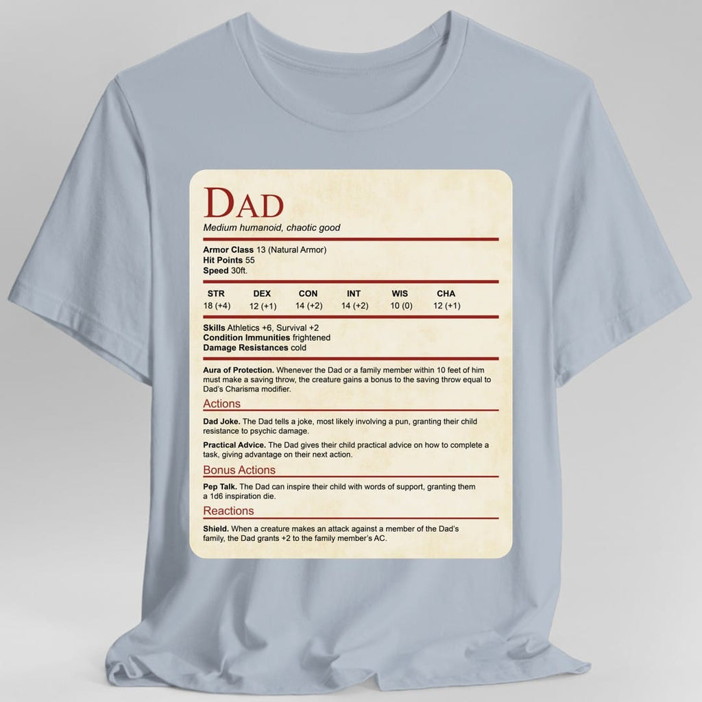 DnD Dad Shirt With Stat Block