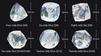 DND Dice-Diamond Cut Crystal Clear Glass Gemstone Dice Set