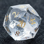 DND Dice-Diamond Cut Crystal Clear Glass Gemstone Dice Set