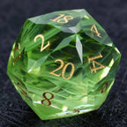 DND Dice | Diamond-Cut Green Glass Gemstone Dice Set