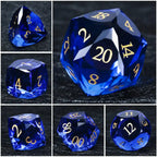 DND Dice - Diamond Cut Sapphire Multi-Sided Dice Set