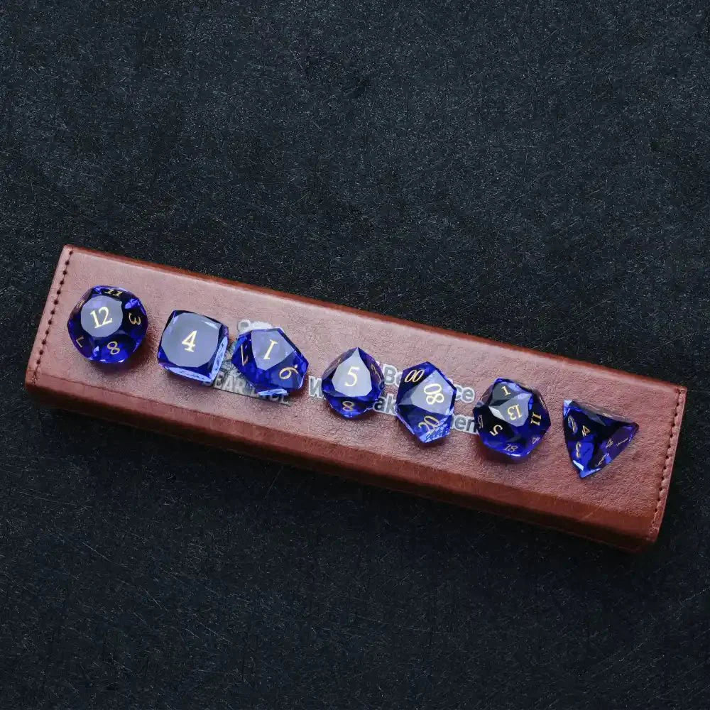 DND Dice - Diamond Cut Sapphire Multi-Sided Dice Set