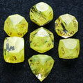 DND Dice | Diamond Cut Yellow-Green Glass Gemstone Dice Set