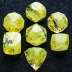 DND Dice | Diamond Cut Yellow-Green Glass Gemstone Dice Set