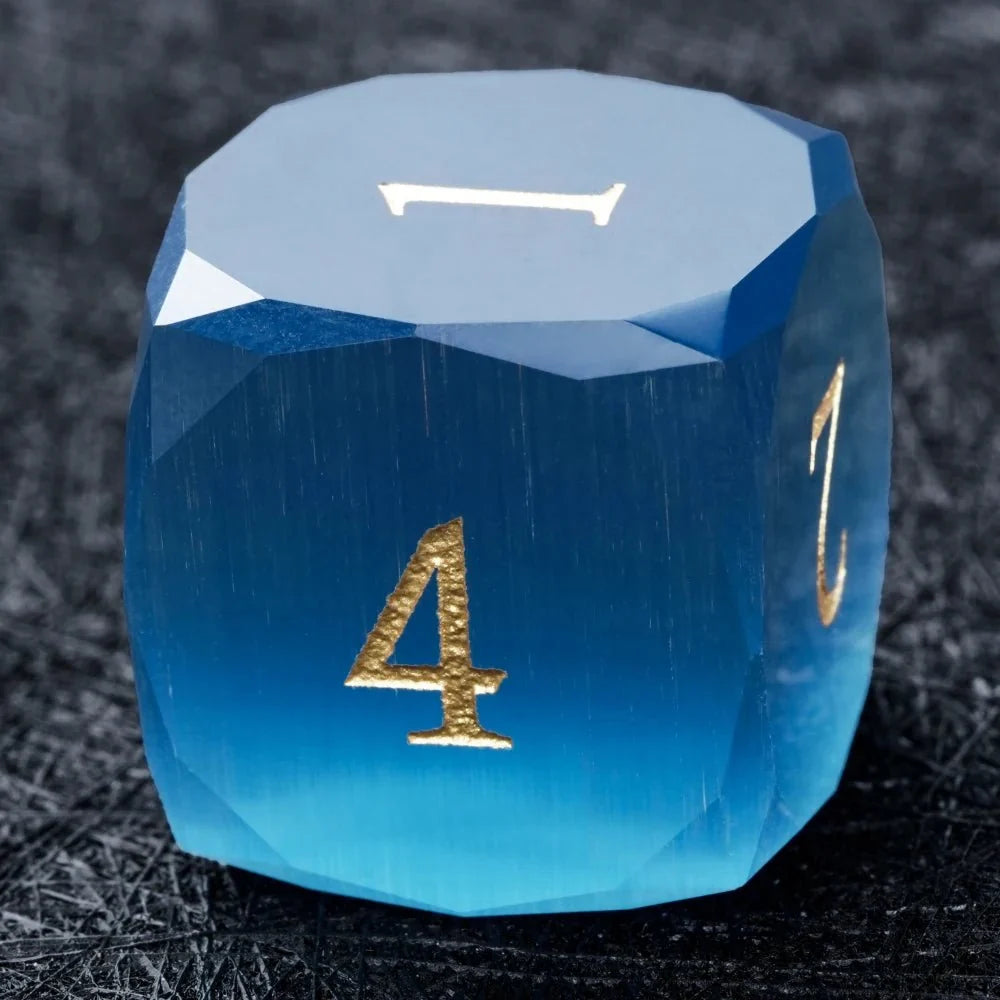 Bear Dice DND Multi-Sided Engraved Glass Gemstone Dice Set