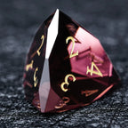 DND Dice - Engraved Gold Numbered Ruby Multi-Sided Dice Set