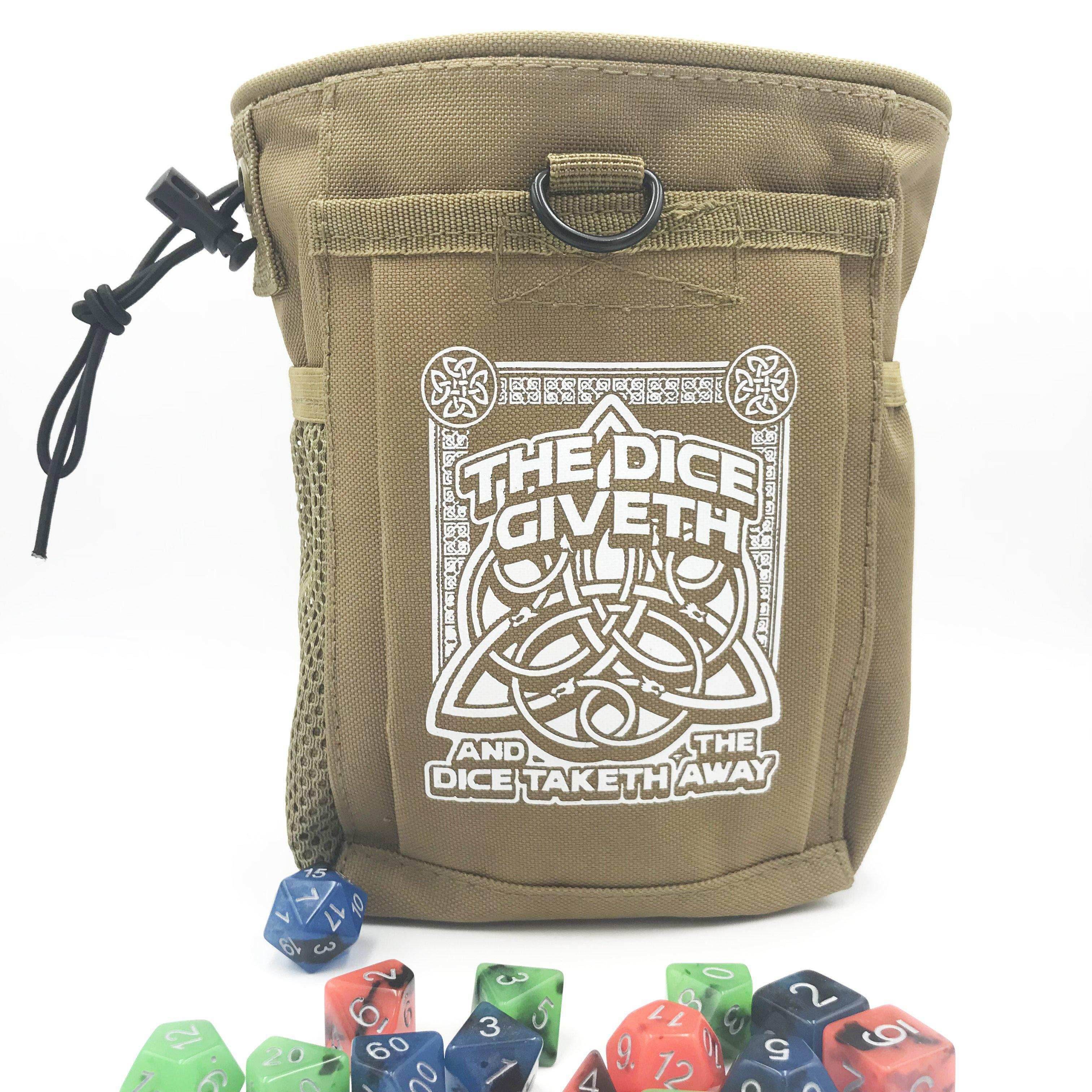 Dice Giveth and Taketh Deluxe Dice Bag - Light Brown