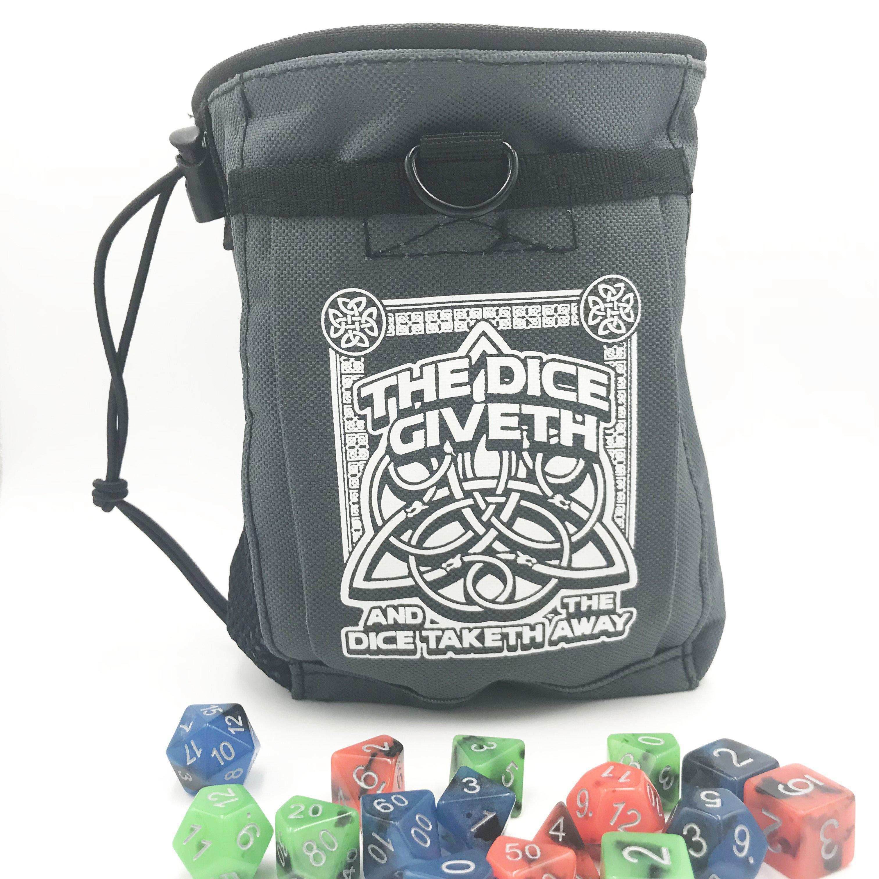 Dice Giveth and Taketh Deluxe Dice Bag - Grey