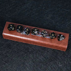 Black Polyhedral Glass DND Dice Set + Gold Numerals