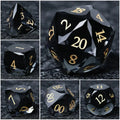 DND Dice - Premium Black Glass Gem RPG Dice Set