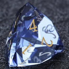 DND Dice - Ice Blue Multifaceted Glass Dice Set