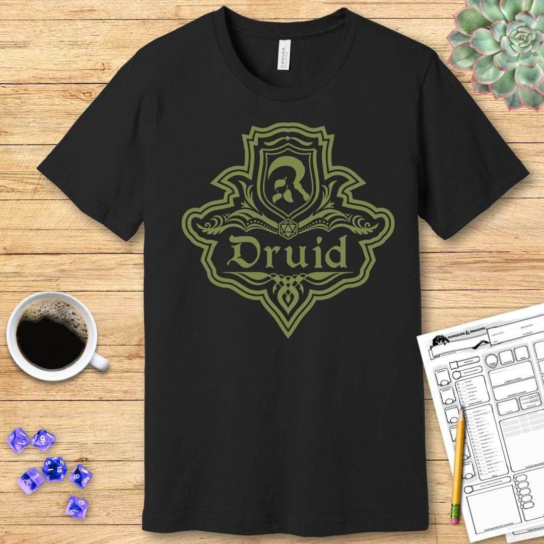 DnD Druid Class Emblem T-Shirt - Navy / S
