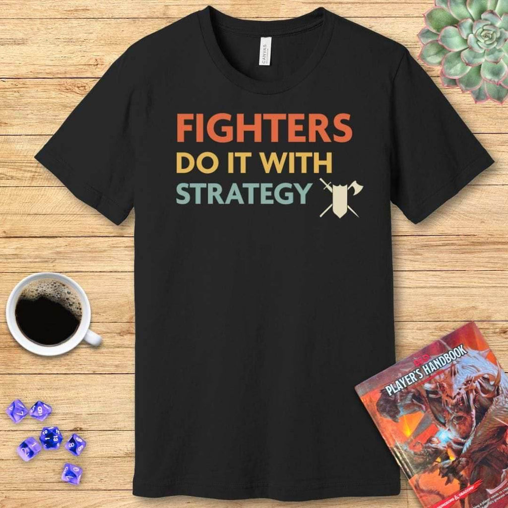 DnD Fighters Do It With Strategy Shirt - Navy / S