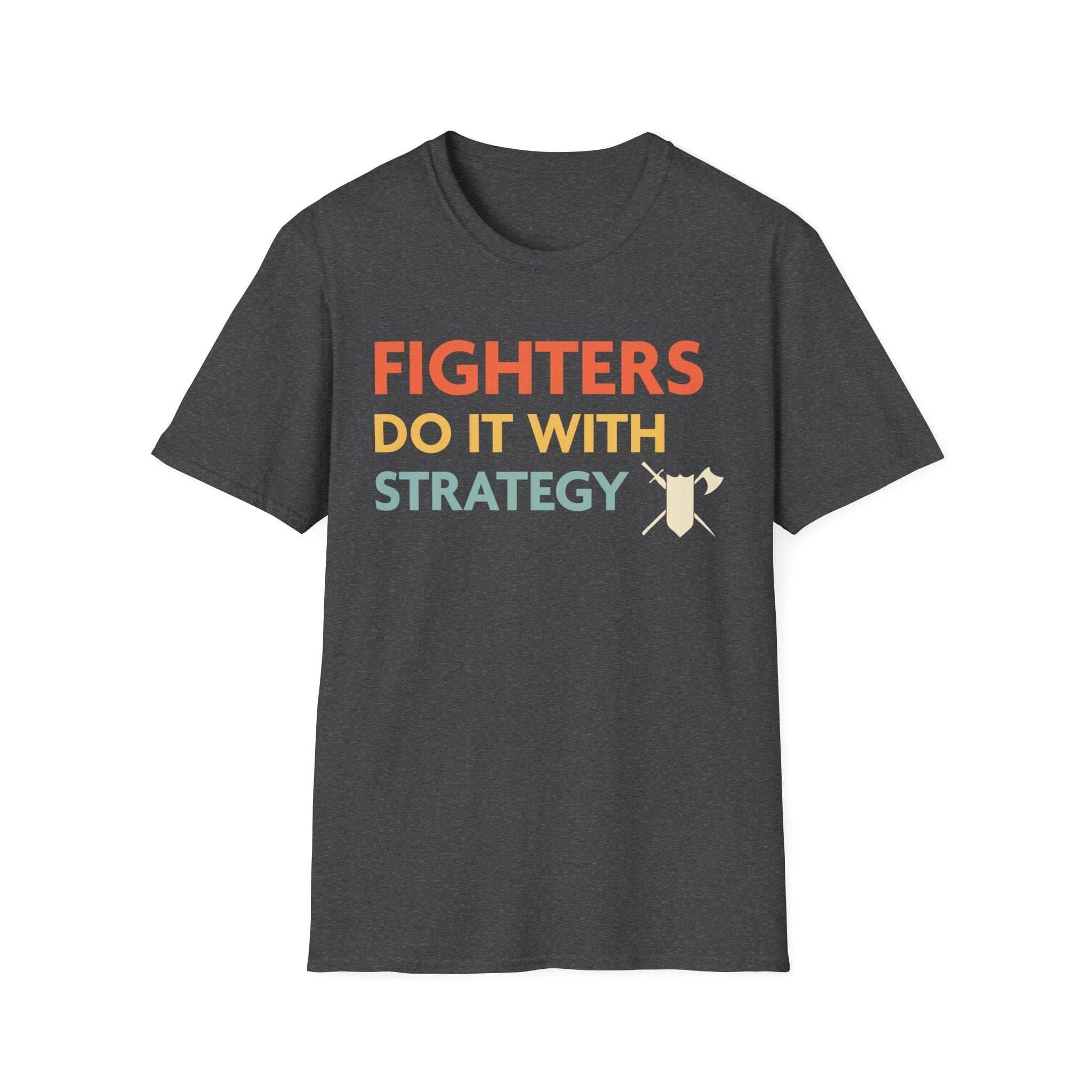 DnD Fighters Do It With Strategy Shirt - Dark Heather / S