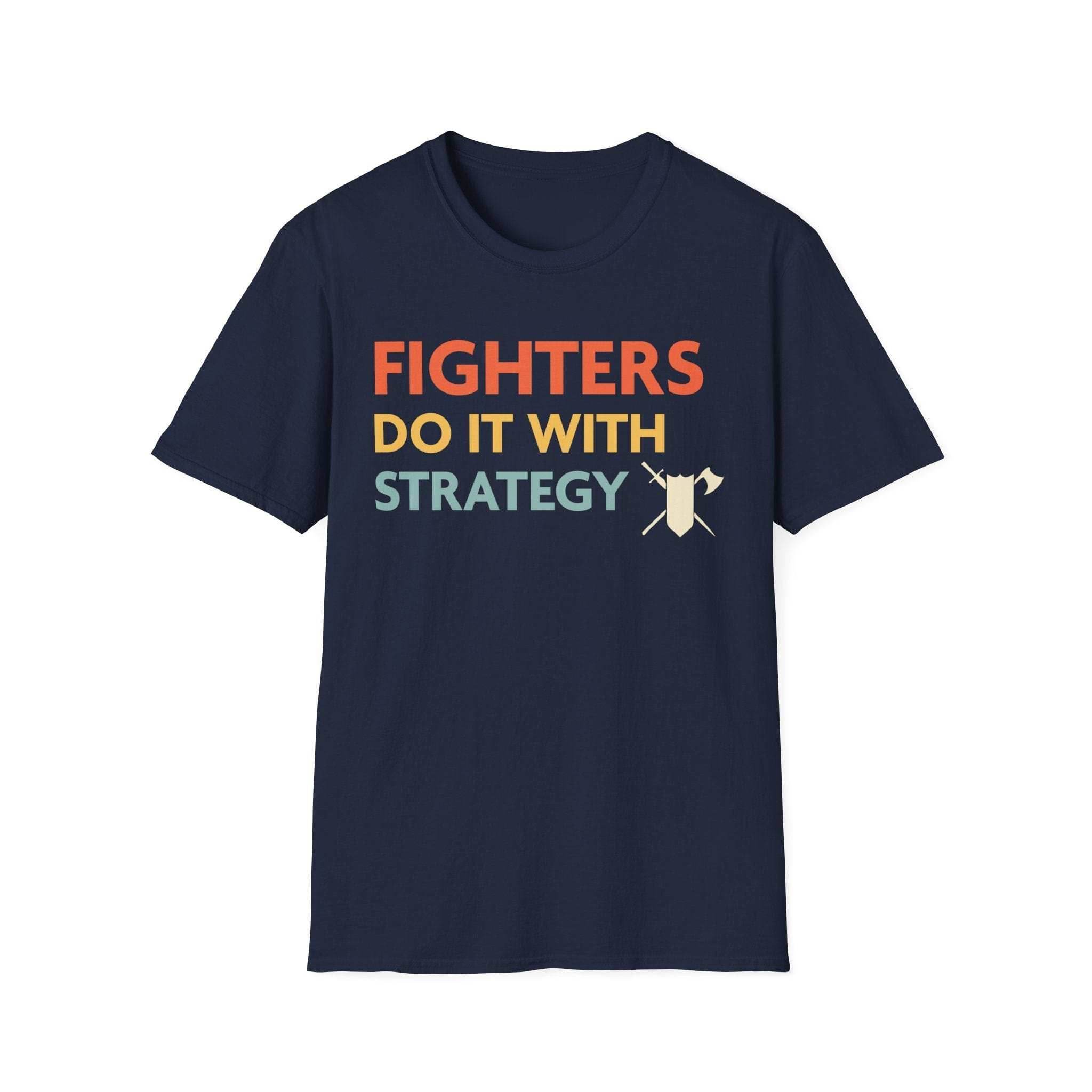 DnD Fighters Do It With Strategy Shirt - Navy / S