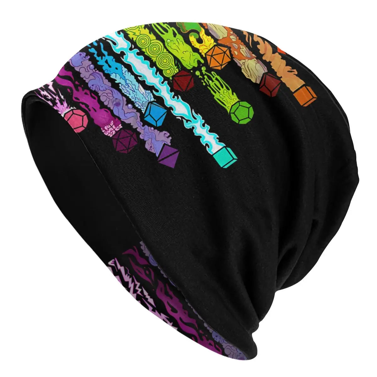 DnD Game Dice Spill Men Women Beanies Windproof Ski Cap Double Layer Fabric Bonnet Hat