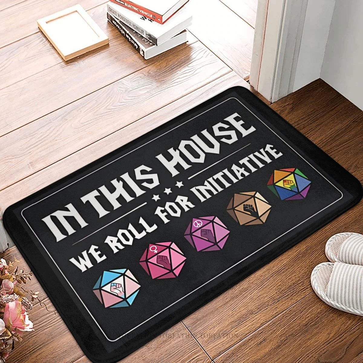 DND Game Non-slip Doormat Kitchen Mat In This House We Roll For Initiative Balcony Carpet Welcome Rug Bedroom Decor