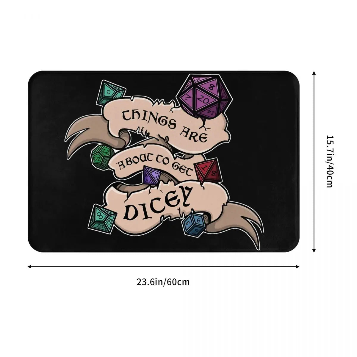 DnD Game Non-slip Doormat Kitchen Mat Things Are About To Get Dicey Floor Carpet Welcome Rug Indoor Decorative