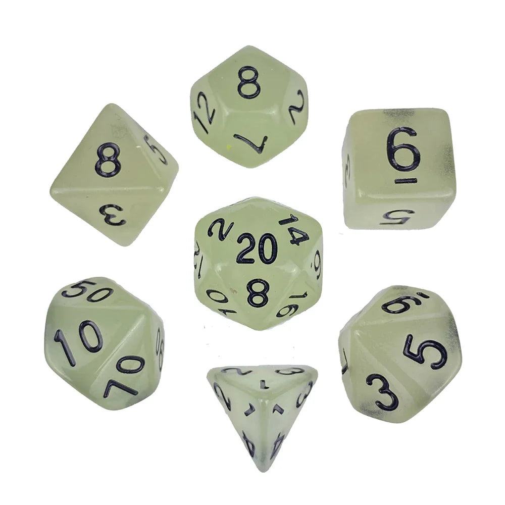 DND Glow-in-the-dark Dice Polyhedral Number Dice D+D Dice Set For Dungeon and Dragon Pathfinder Role Playing Game(RPG)/MTG Game