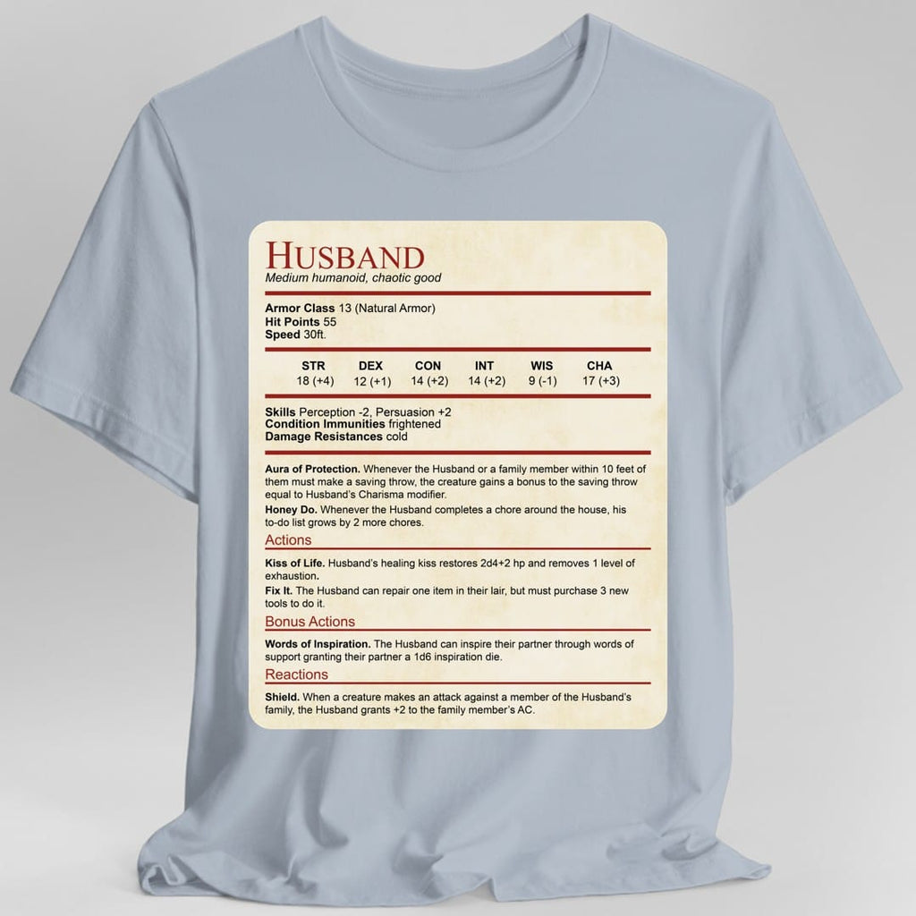 DnD Husband Stat Block T-Shirt