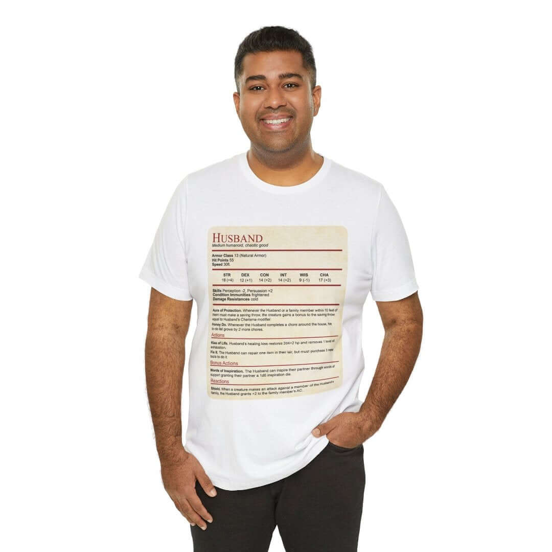 DnD Husband Stat Block T-Shirt
