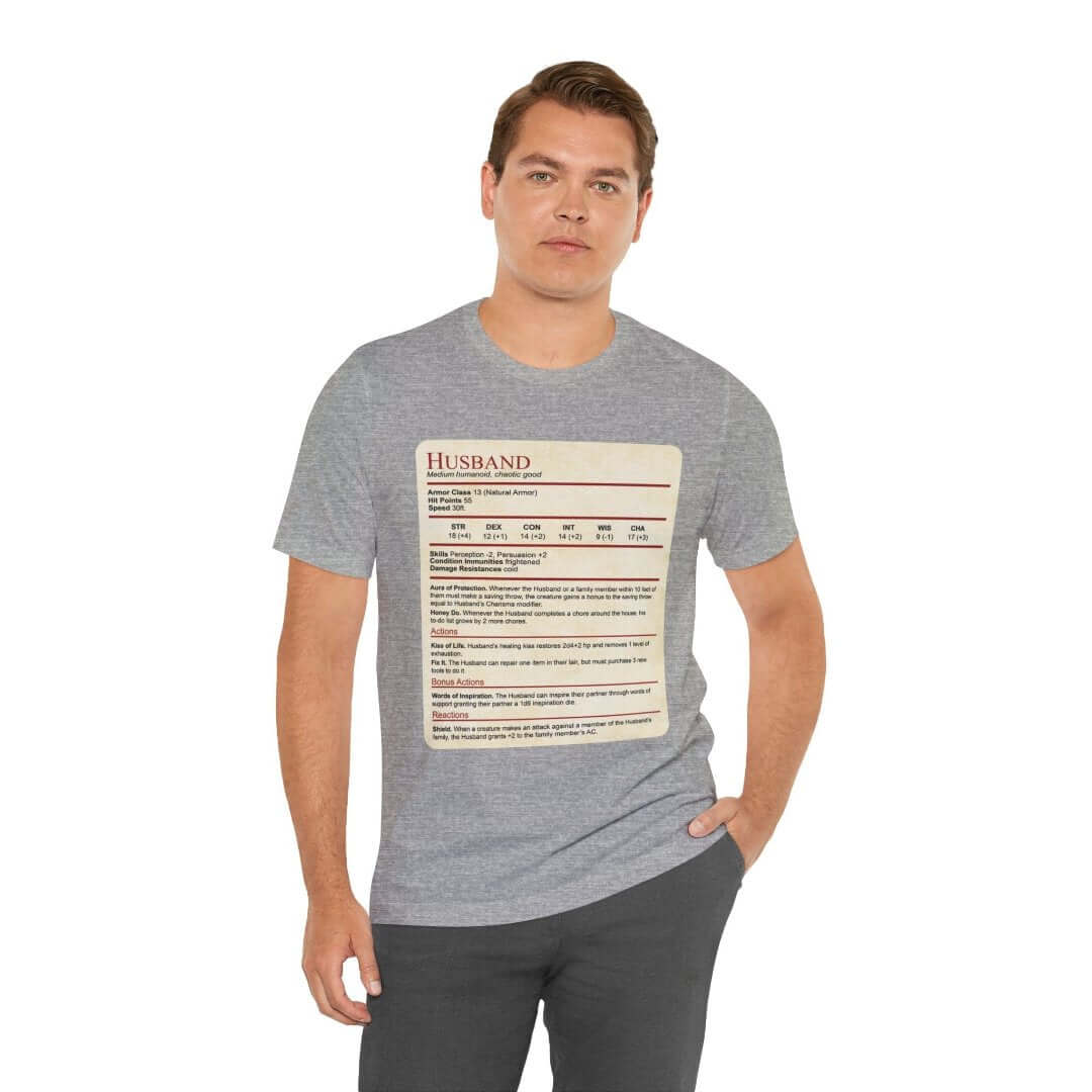 DnD Husband Stat Block T-Shirt
