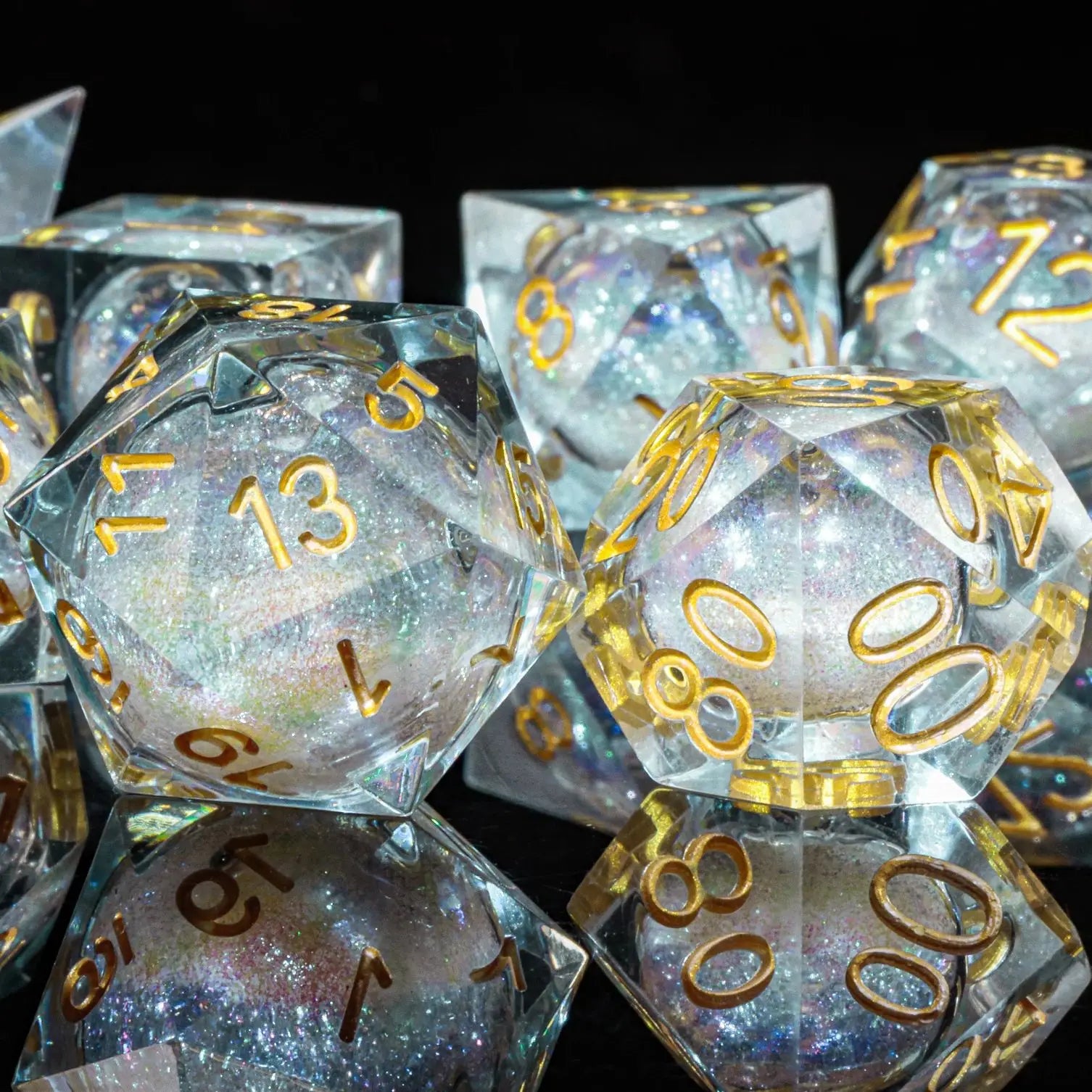 DnD Liquid Core Resin Dice, Handmade Liquid Dice, Polyhedral Dice Set for Dungeons and Dragons, Galaxy Dice Set, dice set dnd