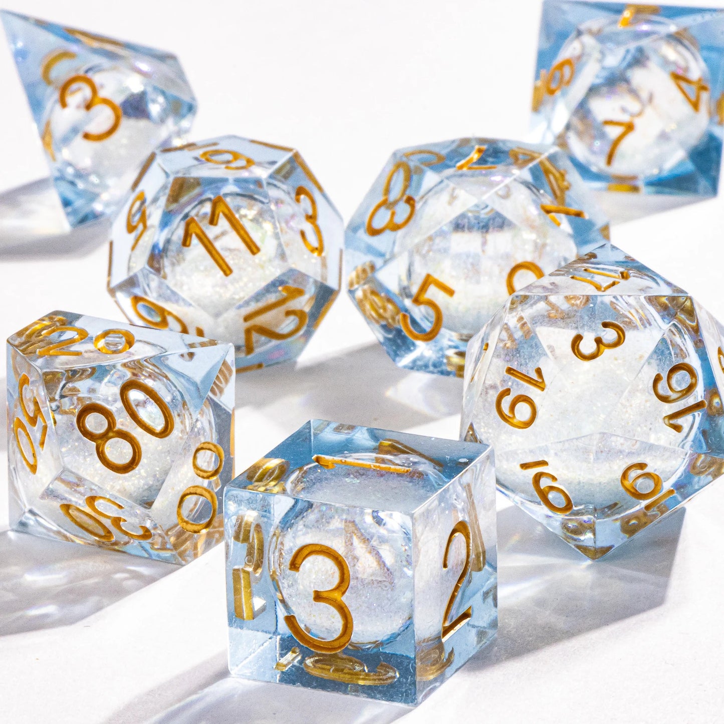 DnD Liquid Core Resin Dice, Handmade Liquid Dice, Polyhedral Dice Set for Dungeons and Dragons, Galaxy Dice Set, dice set dnd