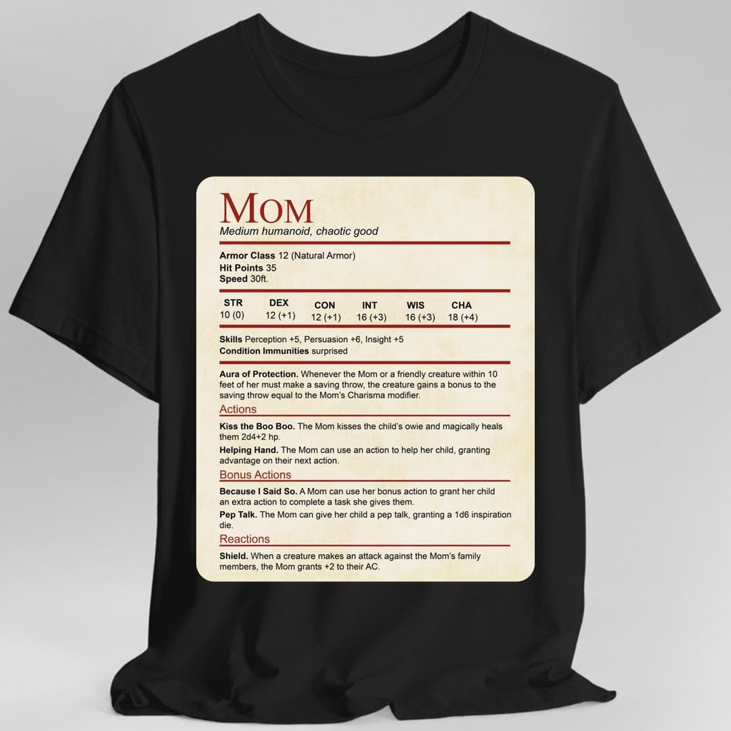 Mom DND Shirt - Funny Stat Block