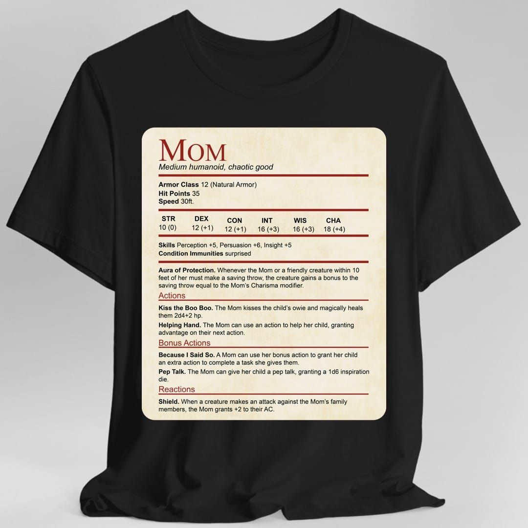 Mom DND Shirt - Funny Stat Block