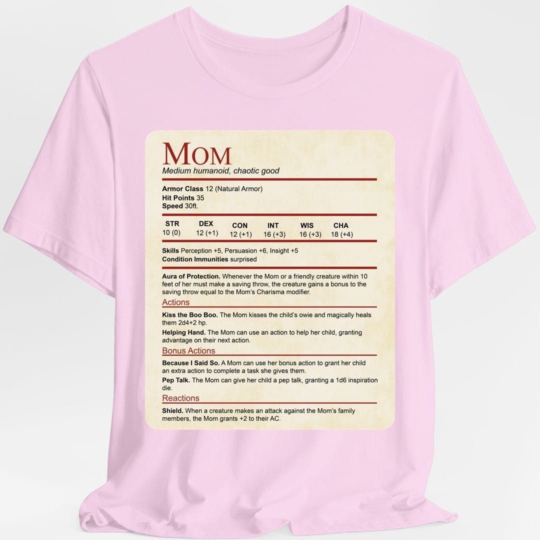 Mom DND Shirt - Funny Stat Block