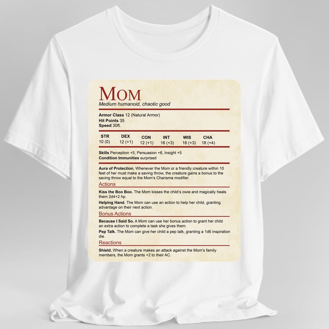 Mom DND Shirt - Funny Stat Block