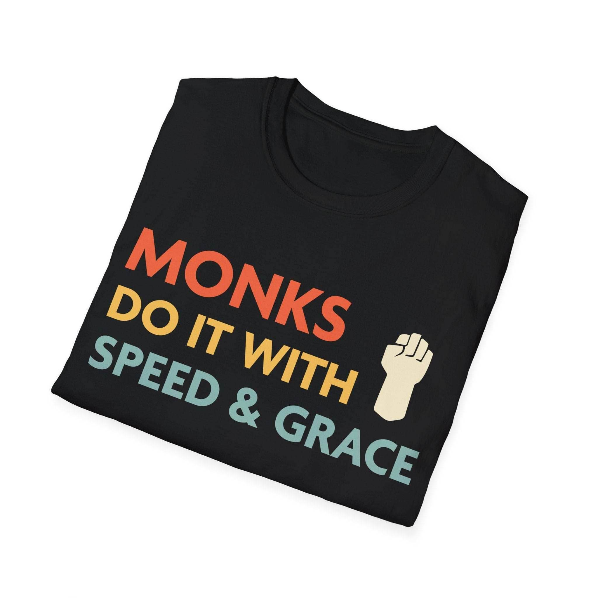 DnD Monks Do It With Speed & Grace Shirt - Navy / S