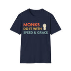 DnD Monks Do It With Speed & Grace Shirt - Navy / S