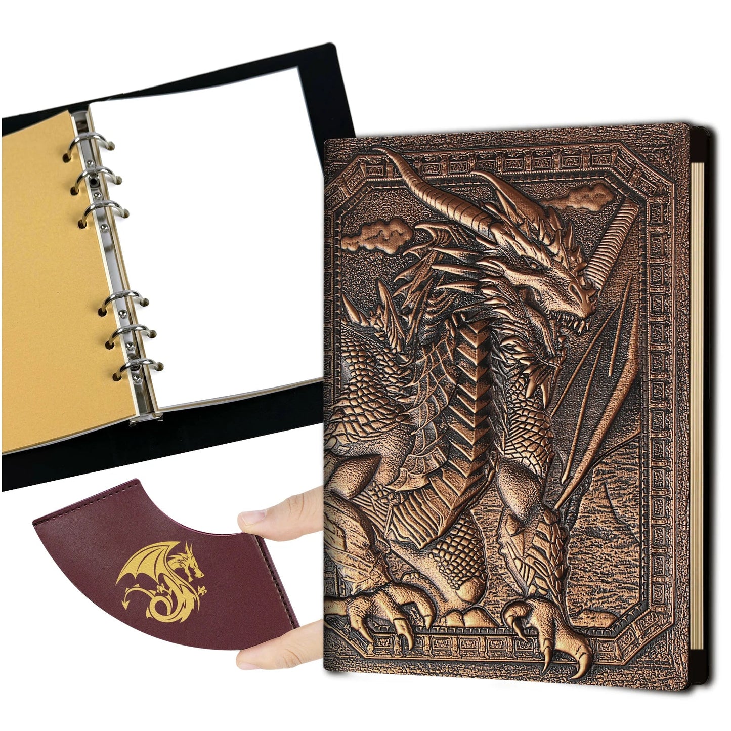 DND Notebook Travel Journal,400 Pages Binder Blank Journal Leather Notebook for Dungeons & Dragons Accessories