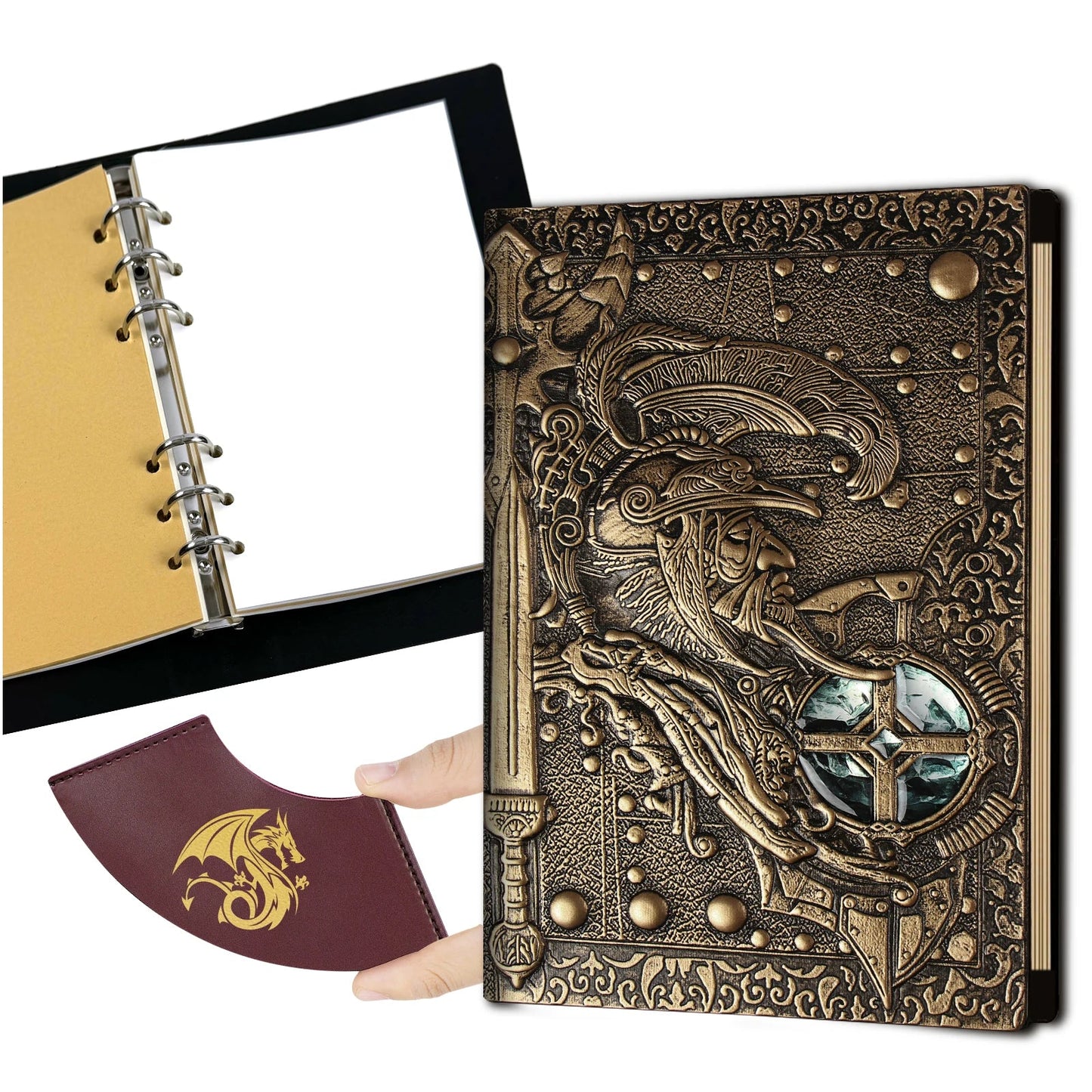 DND Notebook Travel Journal,400 Pages Binder Blank Journal Leather Notebook for Dungeons & Dragons Accessories