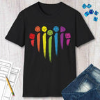 DnD Pride Shirt with Dice Rainbow - Black / S