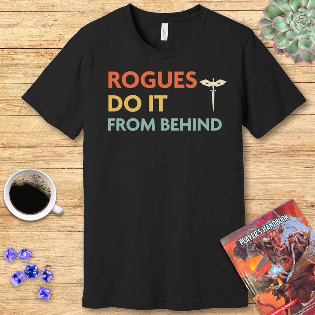 DnD Rogues Do It From Behind Shirt - Navy / S