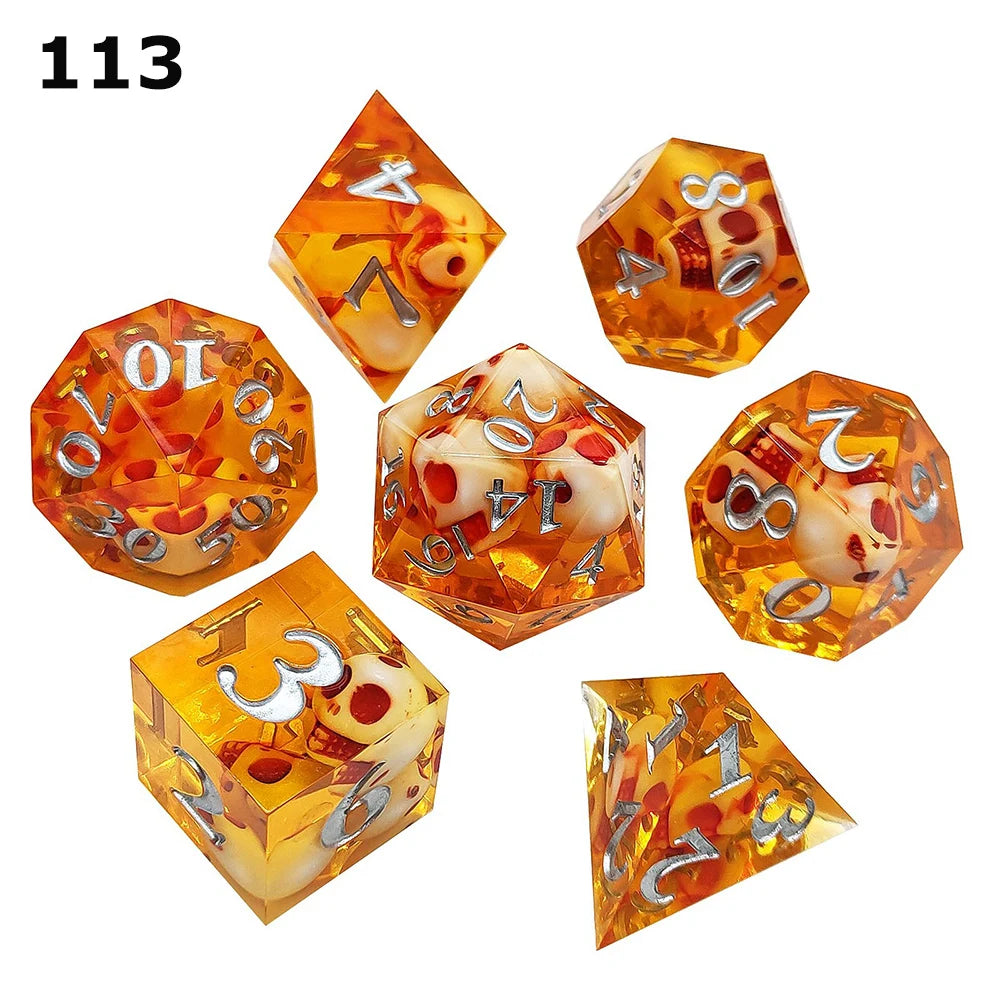 Dnd Skull Resin Dice Sharp Edge Number Polyhedral Dice D+D Dice Set For Dungeon and Dragon Pathfinder Role Playing Game(RPG)、MTG