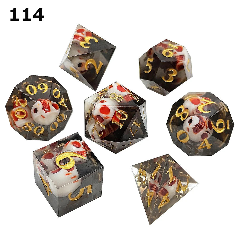 Dnd Skull Resin Dice Sharp Edge Number Polyhedral Dice D+D Dice Set For Dungeon and Dragon Pathfinder Role Playing Game(RPG)、MTG