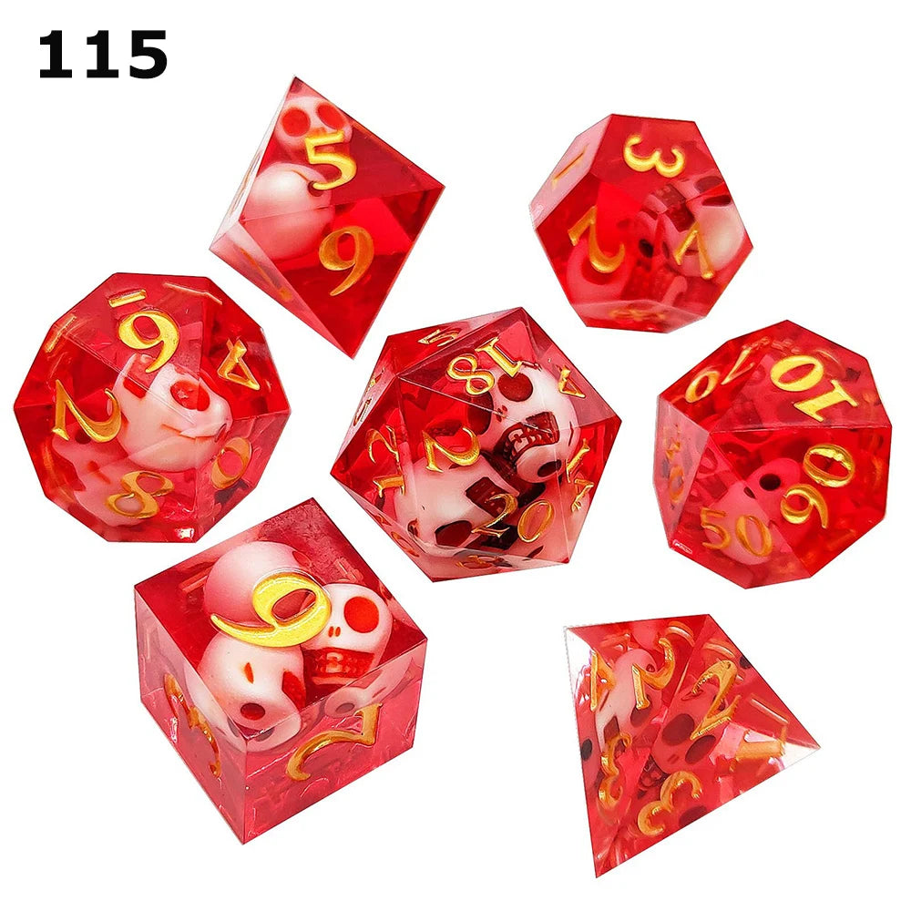 Dnd Skull Resin Dice Sharp Edge Number Polyhedral Dice D+D Dice Set For Dungeon and Dragon Pathfinder Role Playing Game(RPG)、MTG