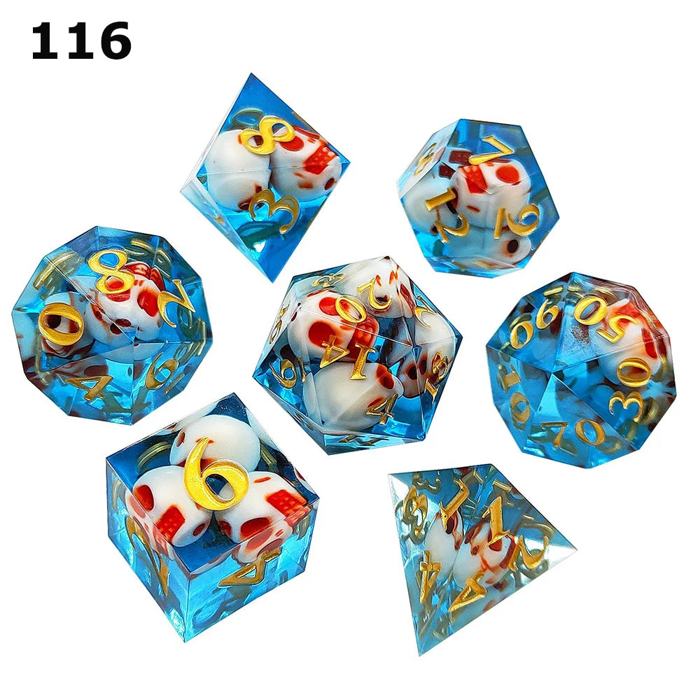 Dnd Skull Resin Dice Sharp Edge Number Polyhedral Dice D+D Dice Set For Dungeon and Dragon Pathfinder Role Playing Game(RPG)、MTG