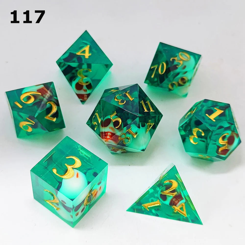 Dnd Skull Resin Dice Sharp Edge Number Polyhedral Dice D+D Dice Set For Dungeon and Dragon Pathfinder Role Playing Game(RPG)、MTG