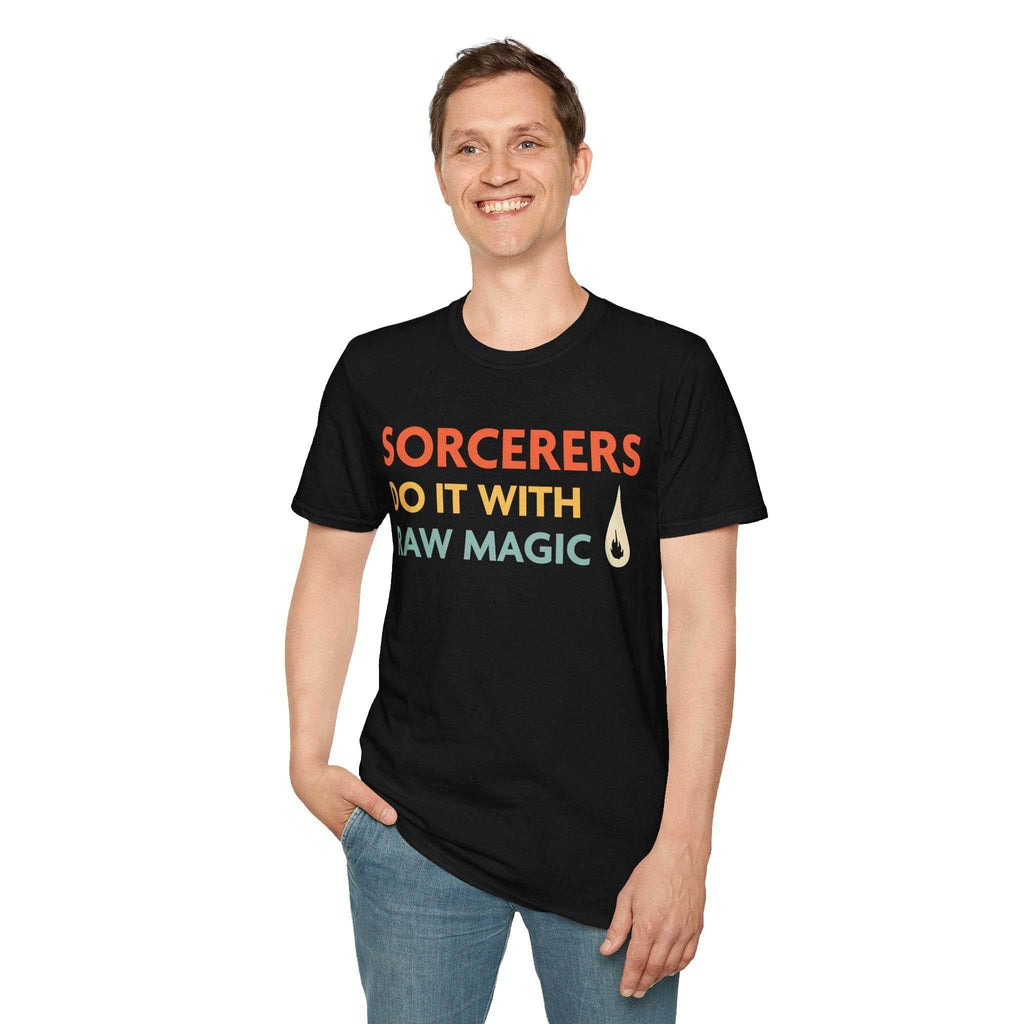 DnD Sorcerers Do It With Raw Magic Shirt - Navy / S