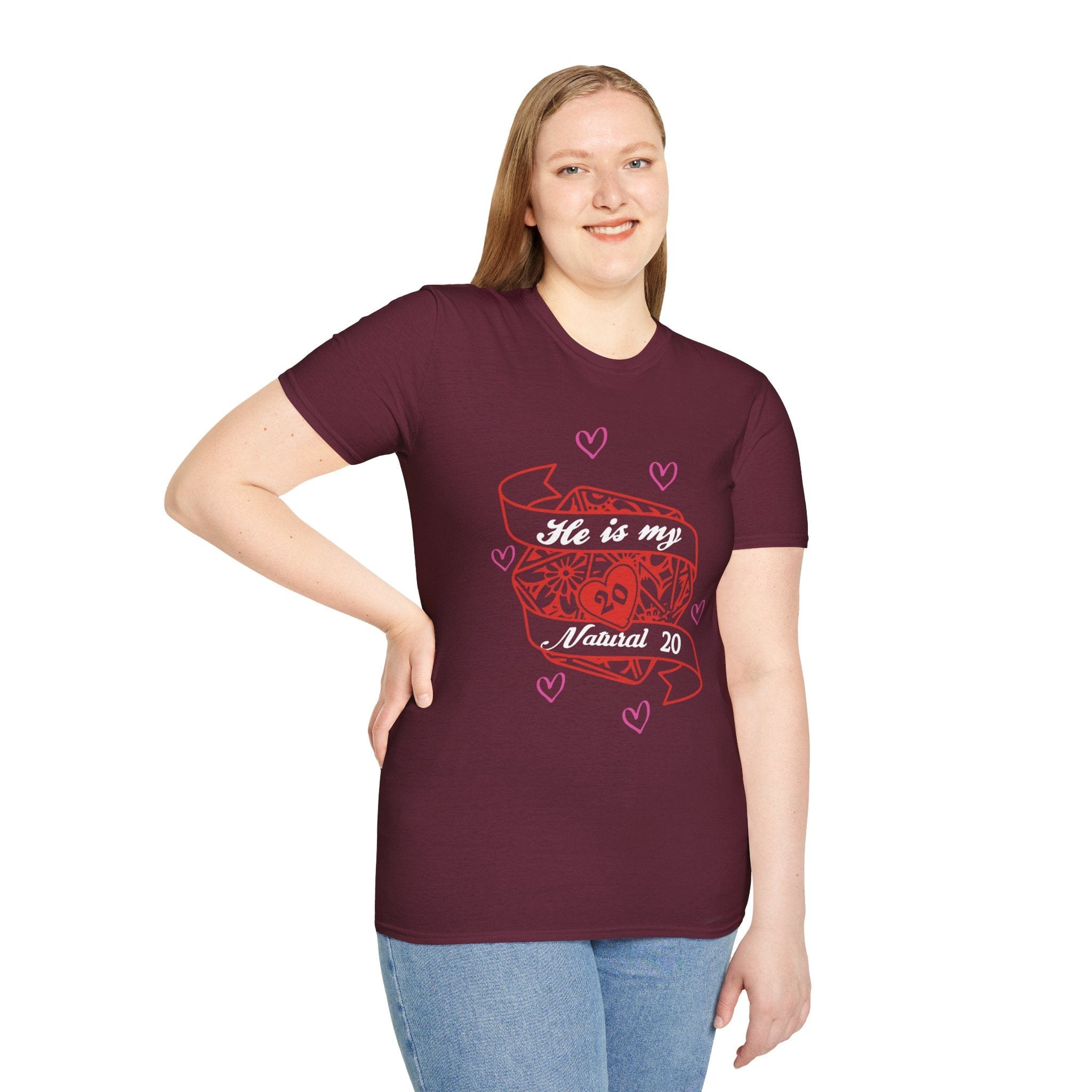 DND Valentines Gift Shirt - He is My Natural 20 - D&D Matching Couples Shirt