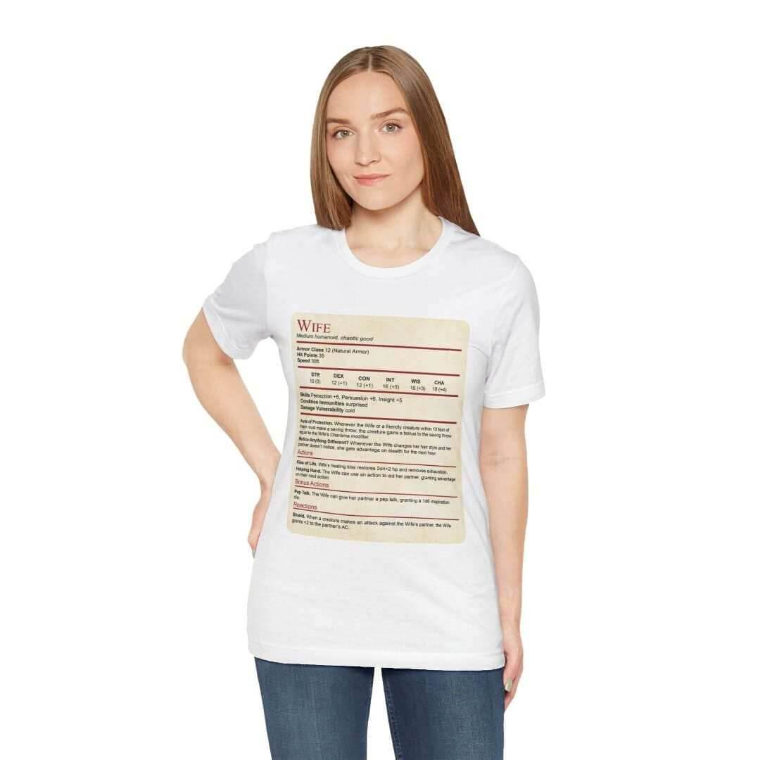 DnD Wife Stat Block T-Shirt - Pink / S